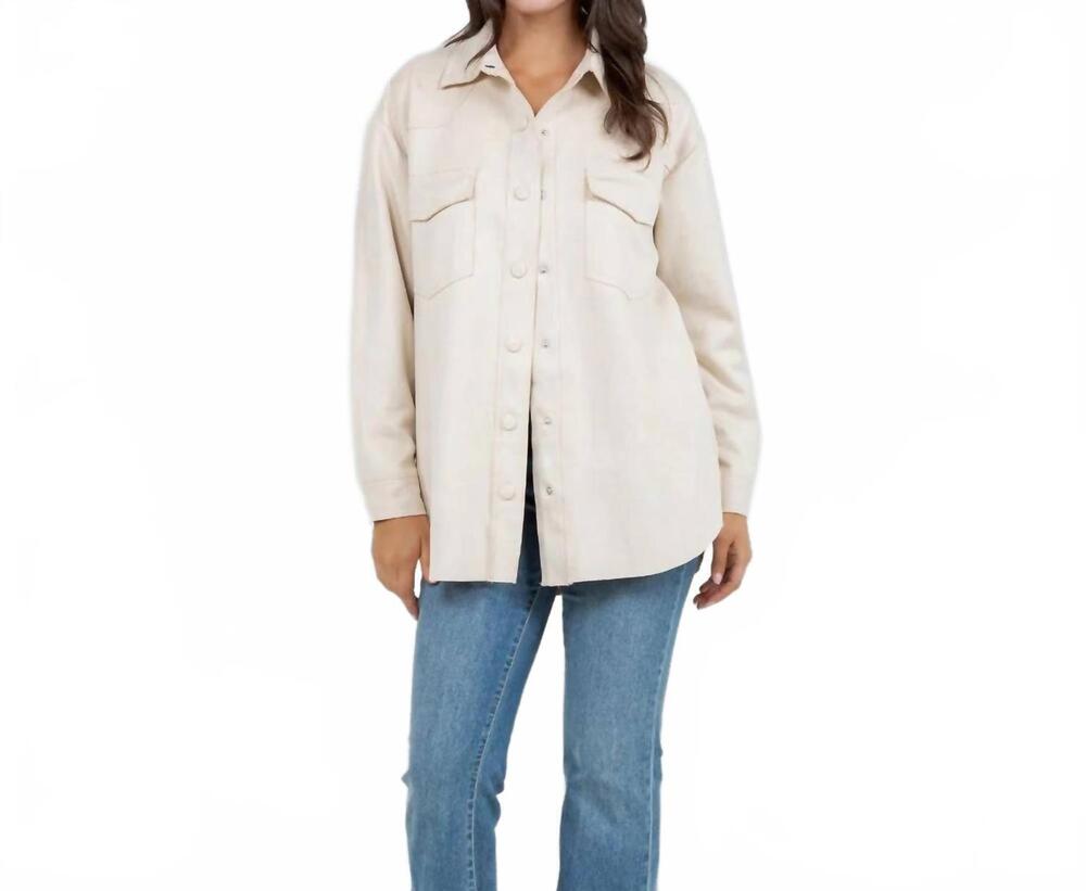 NEW JUDSON & CO. snappy in suede jacket in ivory